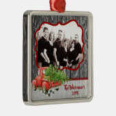 パーソナライズされたクリスマスウッドトラック写真オーナメント メタルオーナメント (右)
