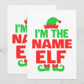 パーソナライズされたクリスマスエルフ 招待状 (正面/裏面)