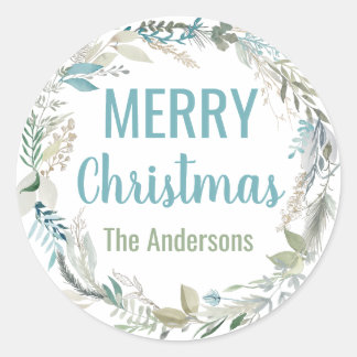 パーソナライズされたクリスマスエレガント封筒 ラウンドシール