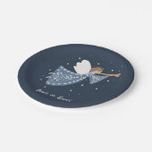 パーソナライズされたクリスマスエンジェルホリデーピースアース ペーパープレート (アングル)