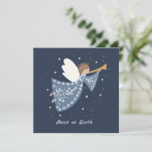 パーソナライズされたクリスマスエンジェルホリデーピースアース 招待状 (スタンド正面)