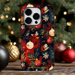 パーソナライズされたクリスマスオーナメントと松 Case-Mate iPhone 14 PROケース