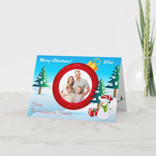 パーソナライズされたクリスマスオーナメントフォトカード5 シーズンカード (正面)