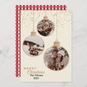 パーソナライズされたクリスマスオーナメント写真 シーズンカード (正面/裏面)