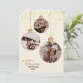 パーソナライズされたクリスマスオーナメント写真 シーズンカード (スタンド正面)