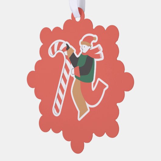 パーソナライズされたクリスマスオーナメント - かわいいホリデー オーナメントカード (左)