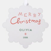 パーソナライズされたクリスマスオーナメント - かわいいホリデー オーナメントカード (裏面)