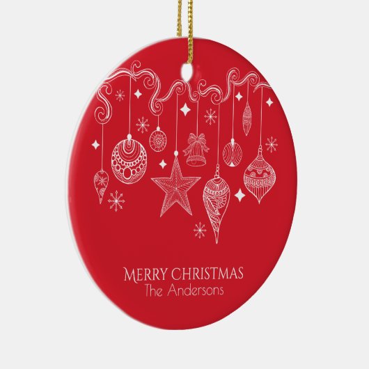 パーソナライズされたクリスマスオーナメント |オーナメント セラミックオーナメント (右)