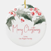 パーソナライズされたクリスマスオーナメント セラミックオーナメント (裏面)