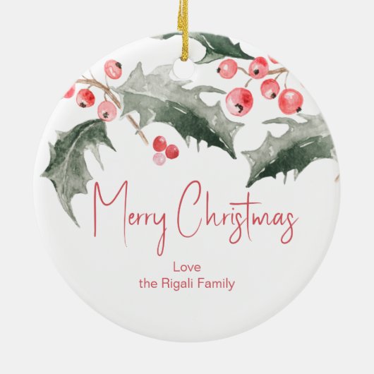 パーソナライズされたクリスマスオーナメント セラミックオーナメント (裏面)