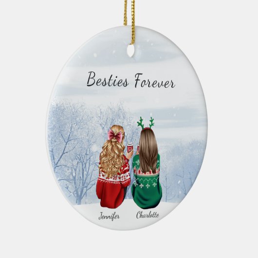 パーソナライズされたクリスマスオーナメント セラミックオーナメント (右)