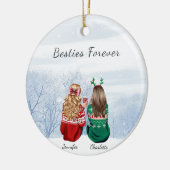 パーソナライズされたクリスマスオーナメント セラミックオーナメント (左)