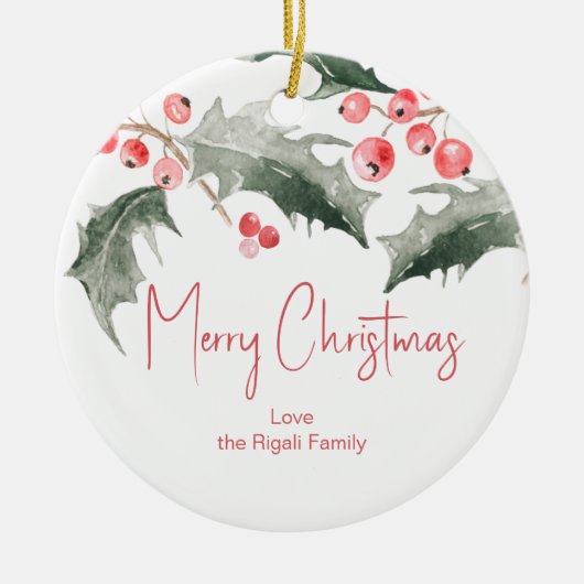 パーソナライズされたクリスマスオーナメント セラミックオーナメント (正面)