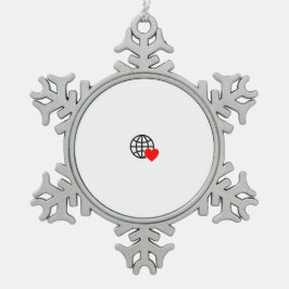 パーソナライズされたクリスマスオーナメント | 手作り スノーフレークピューターオーナメント