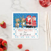 パーソナライズされたクリスマスカクテルナプキンサンタクロース スタンダードカクテルナプキン (インサイチュ)