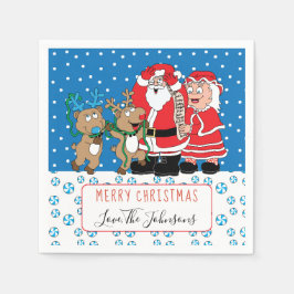 パーソナライズされたクリスマスカクテルナプキンサンタクロース スタンダードカクテルナプキン