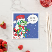 パーソナライズされたクリスマスカクテルナプキンズティサンタソー スタンダードカクテルナプキン (インサイチュ)