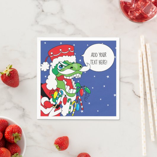 パーソナライズされたクリスマスカクテルナプキンズティサンタソー スタンダードカクテルナプキン (インサイチュ)