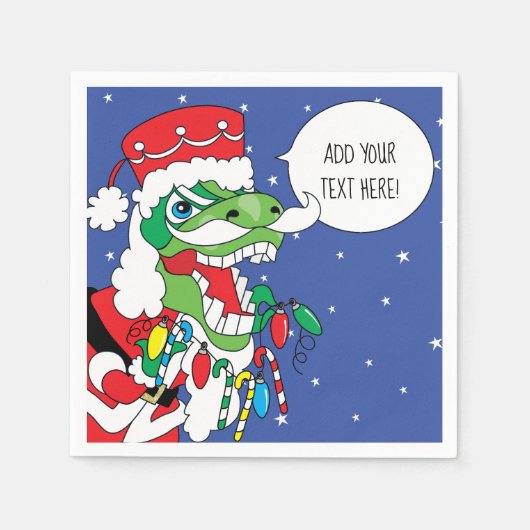 パーソナライズされたクリスマスカクテルナプキンズティサンタソー スタンダードカクテルナプキン (正面)