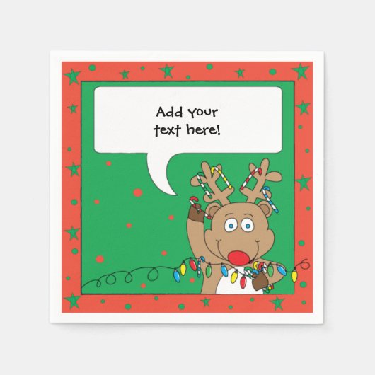 パーソナライズされたクリスマスカクテルナプキン スタンダードカクテルナプキン (正面)