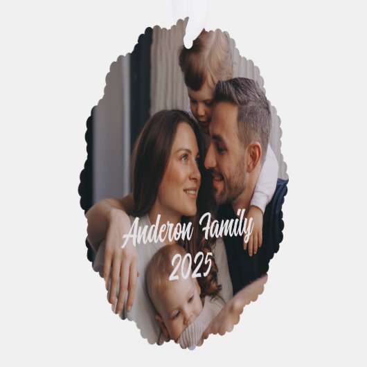 パーソナライズされたクリスマスカスタム家族フォト文字 オーナメントカード (右)