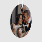 パーソナライズされたクリスマスカスタム家族フォト文字 オーナメント (正面)