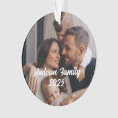 パーソナライズされたクリスマスカスタム家族フォト文字 オーナメント (正面)