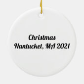 パーソナライズされたクリスマスカニ/「サンディ爪」 セラミックオーナメント (裏面)