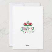 パーソナライズされたクリスマスカードサンタハッツオーナメント シーズンカード (裏面)