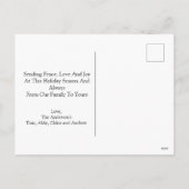 パーソナライズされたクリスマスカードサンタハッツオーナメント シーズンポストカード (裏面)