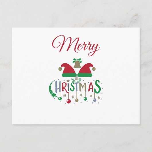 パーソナライズされたクリスマスカードサンタハッツオーナメント シーズンポストカード (正面)