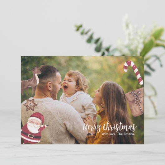 パーソナライズされたクリスマスカード 招待状 (スタンド正面)