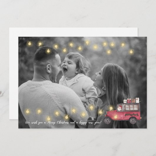 パーソナライズされたクリスマスカード 招待状 (正面/裏面)