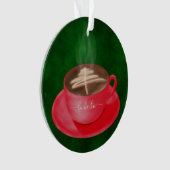 パーソナライズされたクリスマスキャプチーノアート オーナメント (正面)
