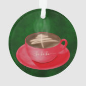 パーソナライズされたクリスマスキャプチーノアート オーナメント (裏面)
