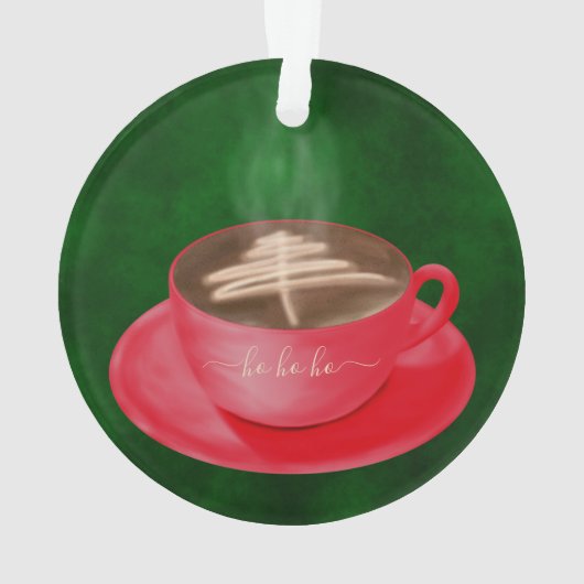 パーソナライズされたクリスマスキャプチーノアート オーナメント (裏面)