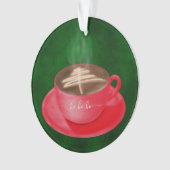 パーソナライズされたクリスマスキャプチーノアート オーナメント (正面)