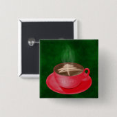 パーソナライズされたクリスマスキャプチーノアート 缶バッジ (正面&裏面)