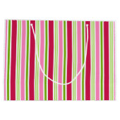 パーソナライズされたクリスマスキャンディストライプ抱き枕 ラージペーパーバッグ (裏面)