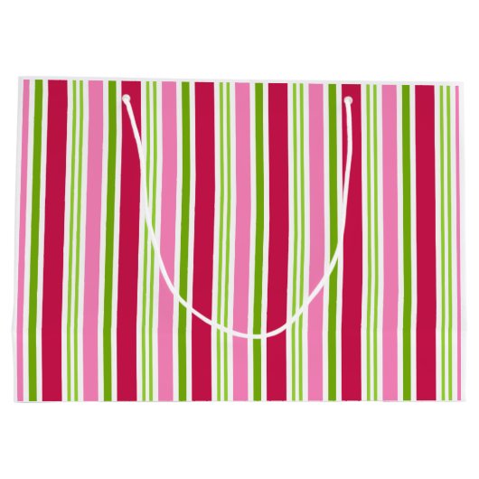 パーソナライズされたクリスマスキャンディストライプ抱き枕 ラージペーパーバッグ (裏面)