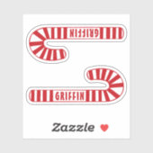 パーソナライズされたクリスマスキャンディーケーンギフトラベル シール (シート)