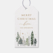 パーソナライズされたクリスマスギフトタグパインツリーグリーン ギフトタグ (正面)