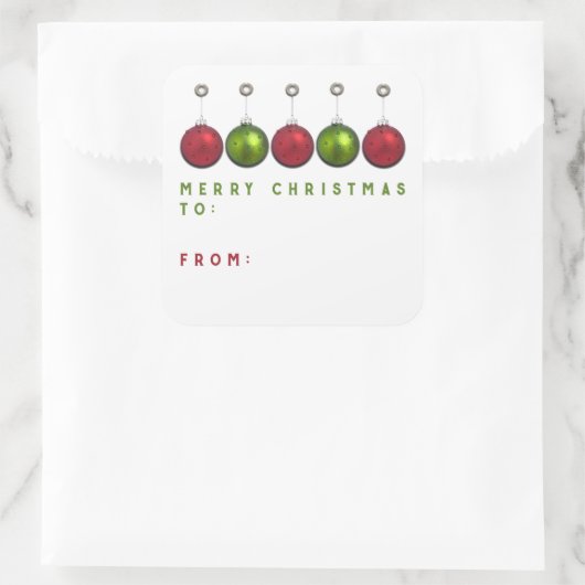 パーソナライズされたクリスマスギフトタグ スクエアシール (バッグ)