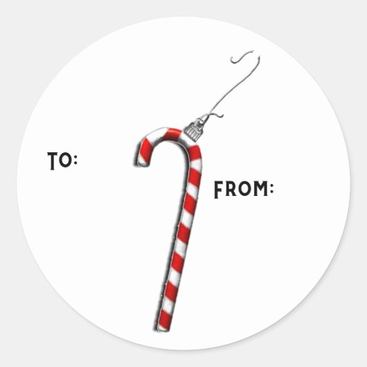 パーソナライズされたクリスマスギフトタグ ラウンドシール (正面)