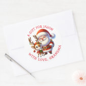 パーソナライズされたクリスマスギフトタグ ラウンドシール (封筒)