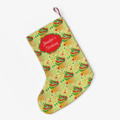パーソナライズされたクリスマスクリスマスおもしろいカップケーキ スモールクリスマスストッキング (裏面 (吊り時))
