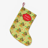 パーソナライズされたクリスマスクリスマスおもしろいカップケーキ スモールクリスマスストッキング (正面 (吊り時))