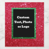 パーソナライズされたクリスマスグリッターワインラベル – カスタム ワインラベル (シングルラベル)