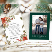 パーソナライズされたクリスマスグリーティングエメラルドグリーンカード 招待状