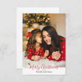 パーソナライズされたクリスマスグリーティングカード サンキューカード (正面/裏面)